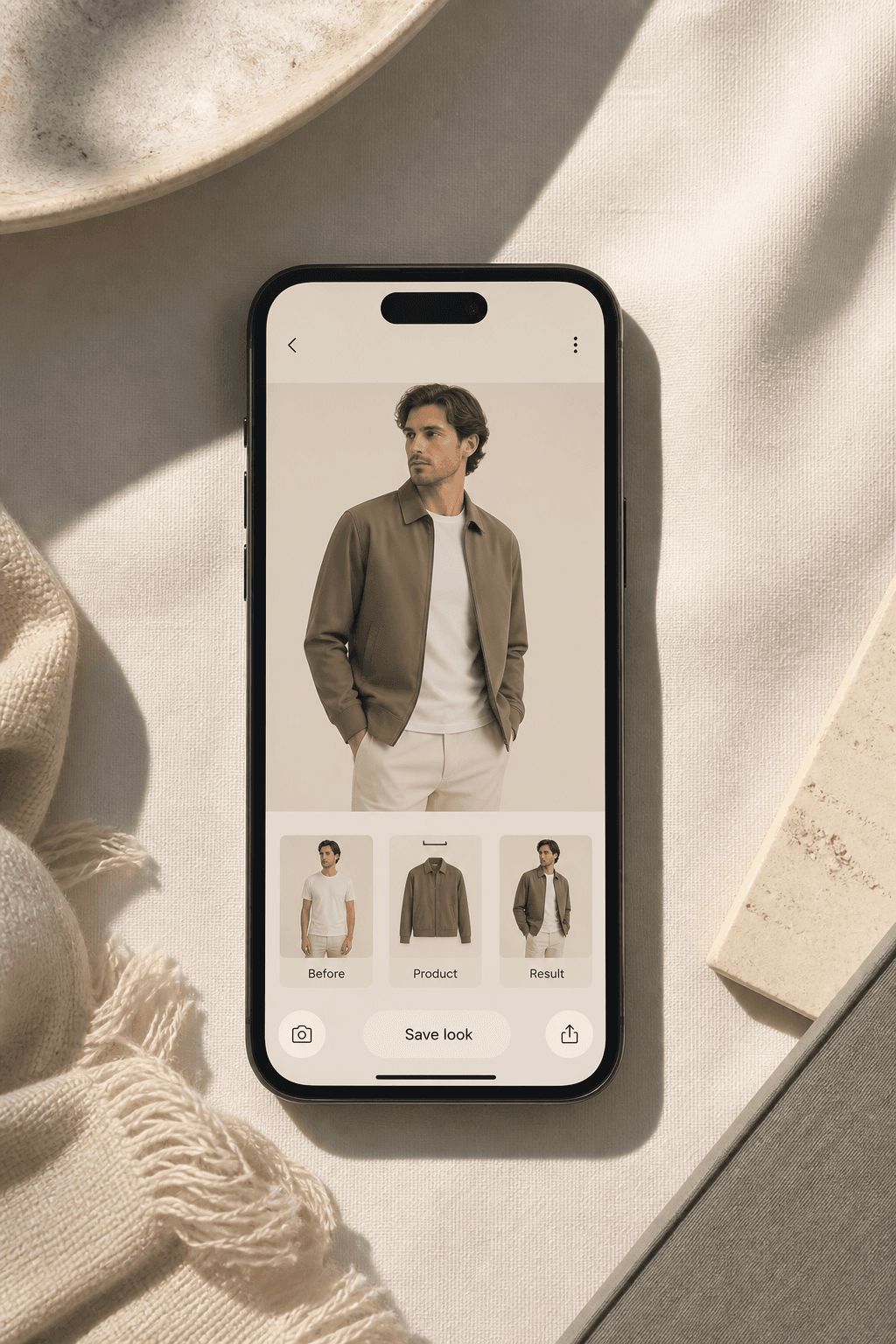 Fashion try-on app preview